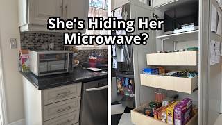 Why would she put her microwave in her cupboard??// Budget Kitchen Makeover - Part 1