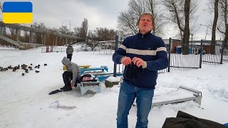 Solo in KYIV Ukraine: frozen river walk, wild dogs & open-air gym πΊπ¦