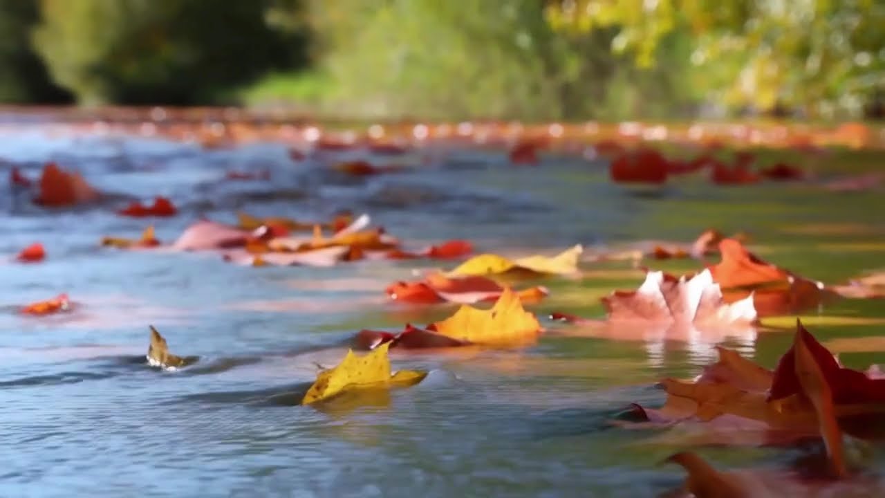 Peaceful River Ambience | Floating Leaves & Calming Nature Visuals for Relaxation & Study
