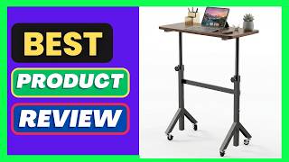 HUANUO 32'' Small Standing Desk with Wheels,28.7"-46.1" Heigh Adjustable