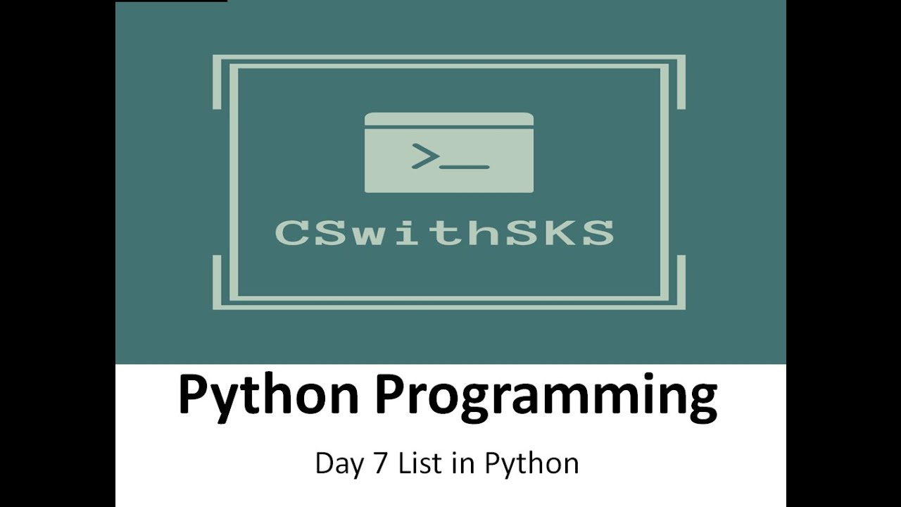 Day 7 List in Python - YouTube