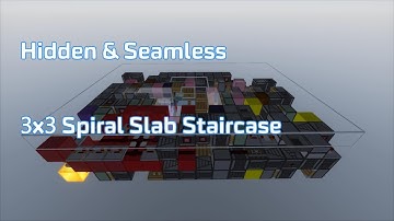 Minecraft 3x3 Hidden Seamless Spiral Slab Staircase