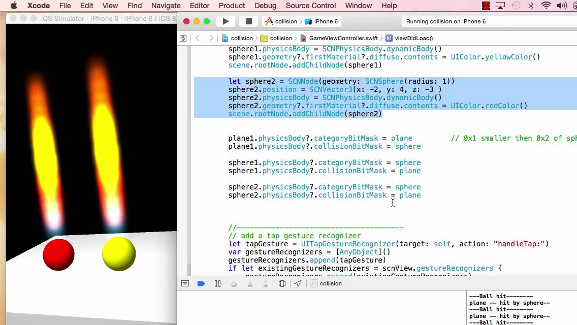 (#7) 3D Game with Apple IOS SceneKit: Collision II 08-18-2015 - YouTube