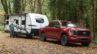Review of the Ford 150 Hybrid and Its Towing capability with the Forest River Surveyor