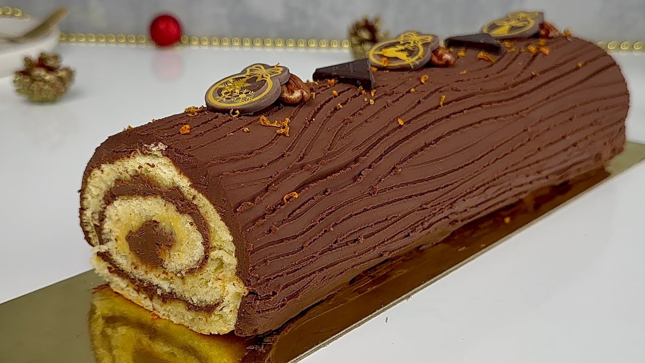 Идеальное шоколадно-апельсиновое рождественское полено 🎄 Простой, изысканный !