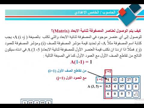 فيديو: هل المصفوفات ثنائية الأبعاد متجاورة؟