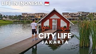 Download Lagu City Life Indonesia Near Jakarta | Gading Serpong Nighboorhood, Park+ Coffee \u0026 chess , evening walk MP3