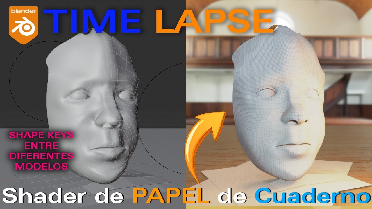 ❤️Blender Crea este efecto de PAPEL INCREÍBLE en Blender (Shader + Animación)🩵