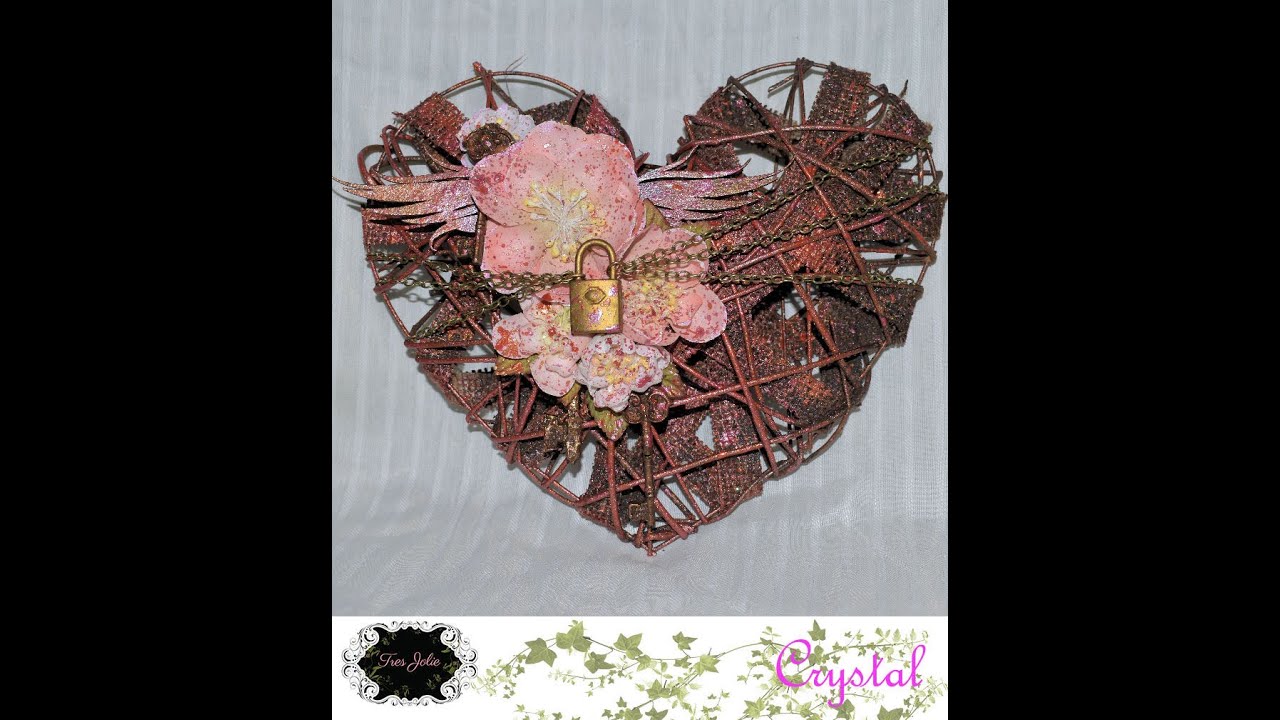 Tres Jolie Kit Club - February Mixed Media Kit - Wicker Heart - YouTube