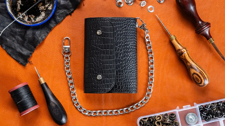 Make your own BIKER WALLET // leathercraft make along tutorial // PDF pattern pack
