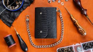 Make your own BIKER WALLET // leathercraft make along tutorial // PDF pattern pack
