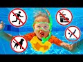 يتعلم الأطفال قواعد السلامة في المسبح