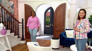 Candace Cameron Bure Coastal Linen Blend Button- Front Shirt on QVC