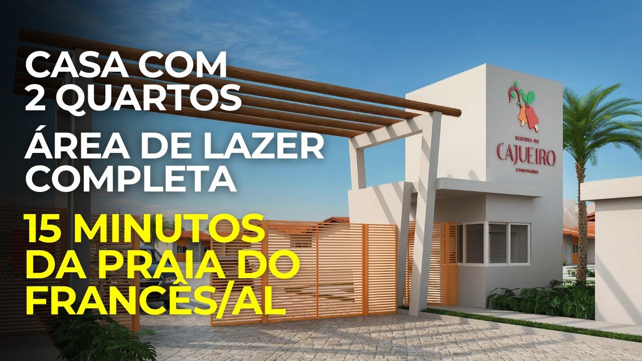 RESERVA DO CAJUEIRO - Casa com 2 quartos em Marechal Deodoro/AL