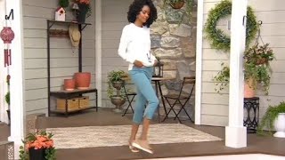 QVC model Katia modeling pants 800