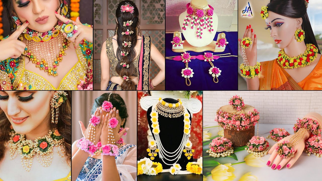 Boho!! DIY Flower Jewelry For Mehndi - Latest Design