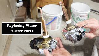 How to Flush Gas Water Heater & Replace Parts || Gas Valve and Pilot Assembly and Burner Assembly