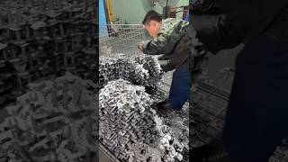 METAL CASTING — motorcycle parts processing! ⚙️🔥🤯#tech #engineering #industrial #manufacturing
