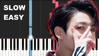 BTS - Black Swan (SLOW EASY PIANO TUTORIAL)