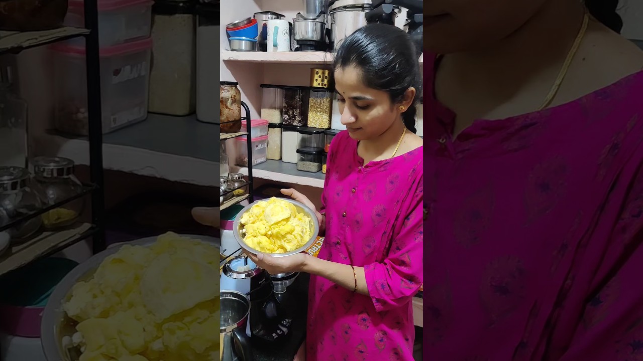 పాల మీగడ తో ఇంట్లోనే వెన్న | నెయ్యి చేశాను|how to make Homemade Ghee | #butter #ghee #shorts
