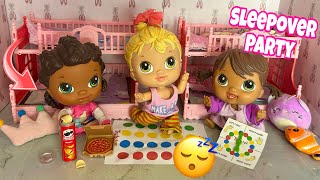 Baby alive crib life dolls Night routine 😴 Sleepover party! 🍿