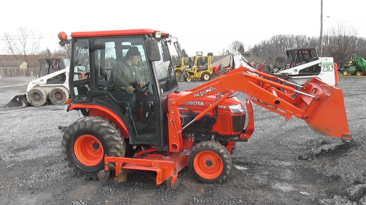 2010 Kubota B3030 4x4 Compact Tractor w/ Cab, Loader & Mower YouTube