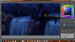SpeedPaint: Castle in the Moonlight (Krita)