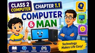 Class 2 Computer Chapter 1.1 | Computer & Man Explained for Kids | Easy Computer Learning Profile