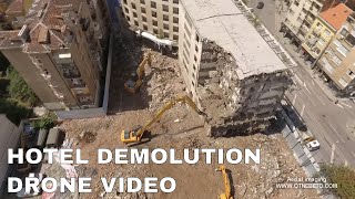 DEMOLUTION of a historical hotel DRONE FOOTAGE / Събаряне кино Сердика