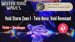 Wuthering Waves v3.0 - Void Storm Zone I - Twin Nova: Void Revenant Boss - Fusion Team + Shorekeeper