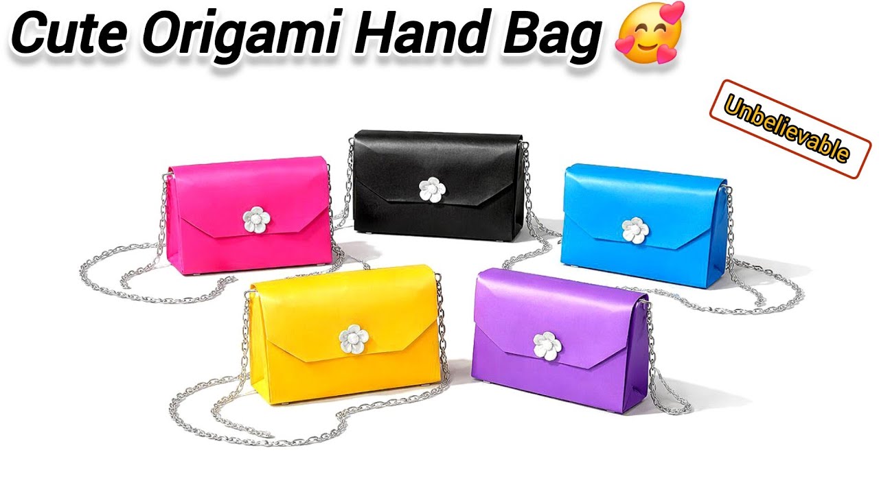 DIY Origami Handbag Tutorial | Easy Paper Bag Making at Home | Stylish Origami Handbag | Easy Craft 