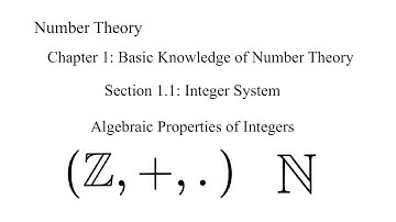 Number Theory - Chapter 1 Basic Knowledge - Section 1.1 Integer System Part 1