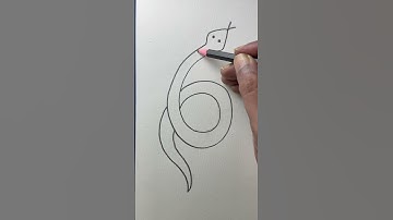 Simple and easy snake drawing with number 6