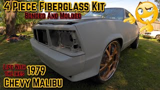 How To Install A Fiberglass Body Kit On A Car  1979 Chevy Malibu Bumper Lip Chin Spoiler Air Dam