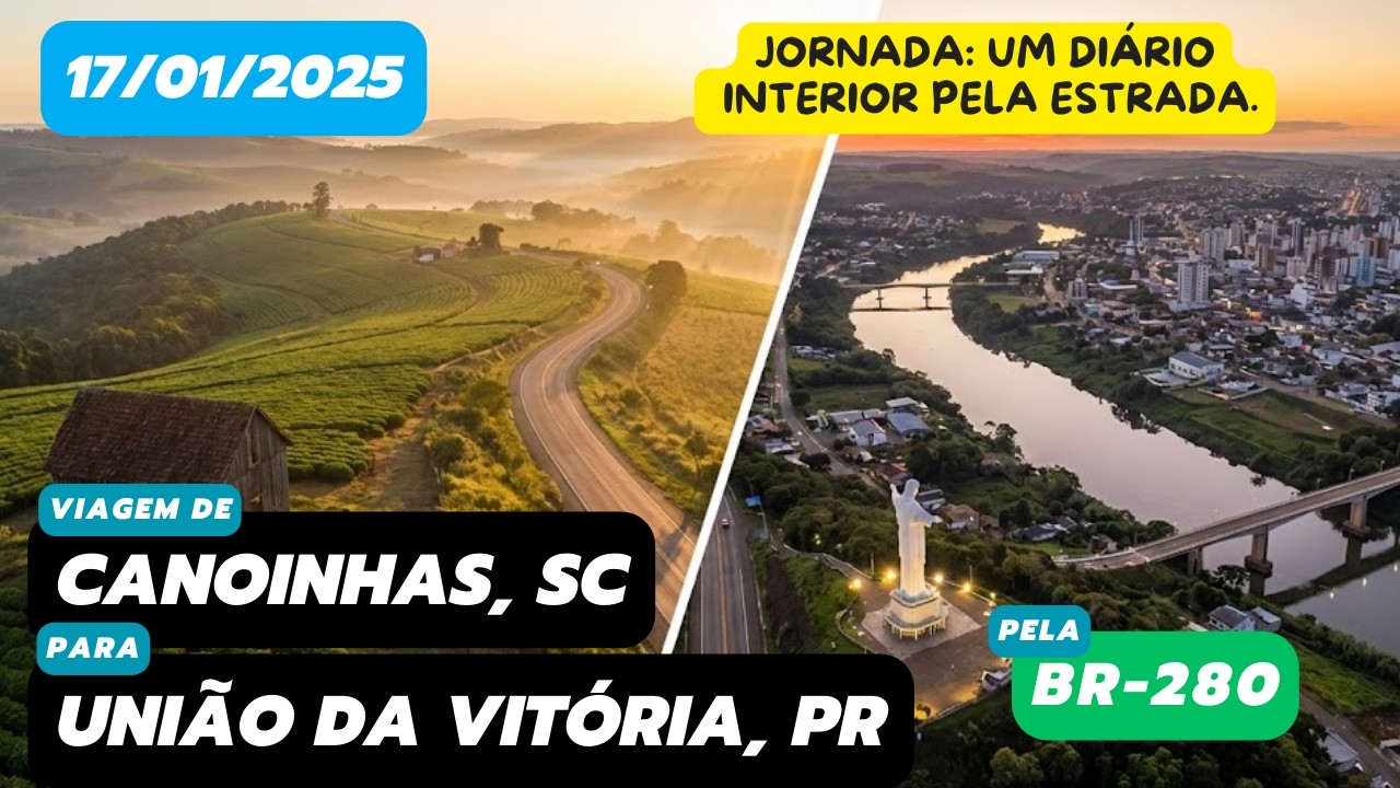 Diário de viagem: Canoinhas, SC para União da Vitória, PR (BR-280 - 17/01/2025 - parte 4) #roadtrip