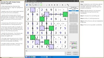 dxSudoku #95 Remote Pairs combined with Simple Colors