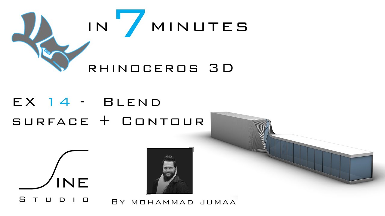 Rhino tutorial in 7 minutes - EX 14 - Blend surface + Contour - YouTube