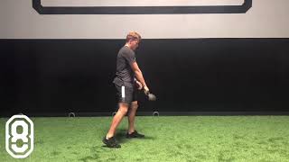 Staggered Stance Back Heel Elevated Kettlebell Swing