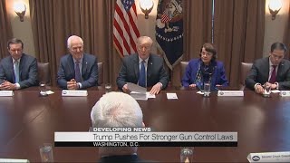 Trump pushes for stronger gun control laws