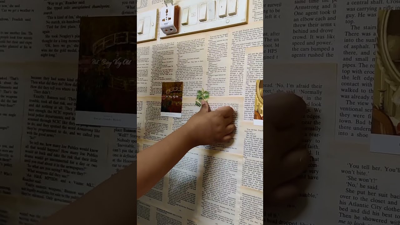 How to create a Book Page Wall #bookpageart #lightacademia #shorts 