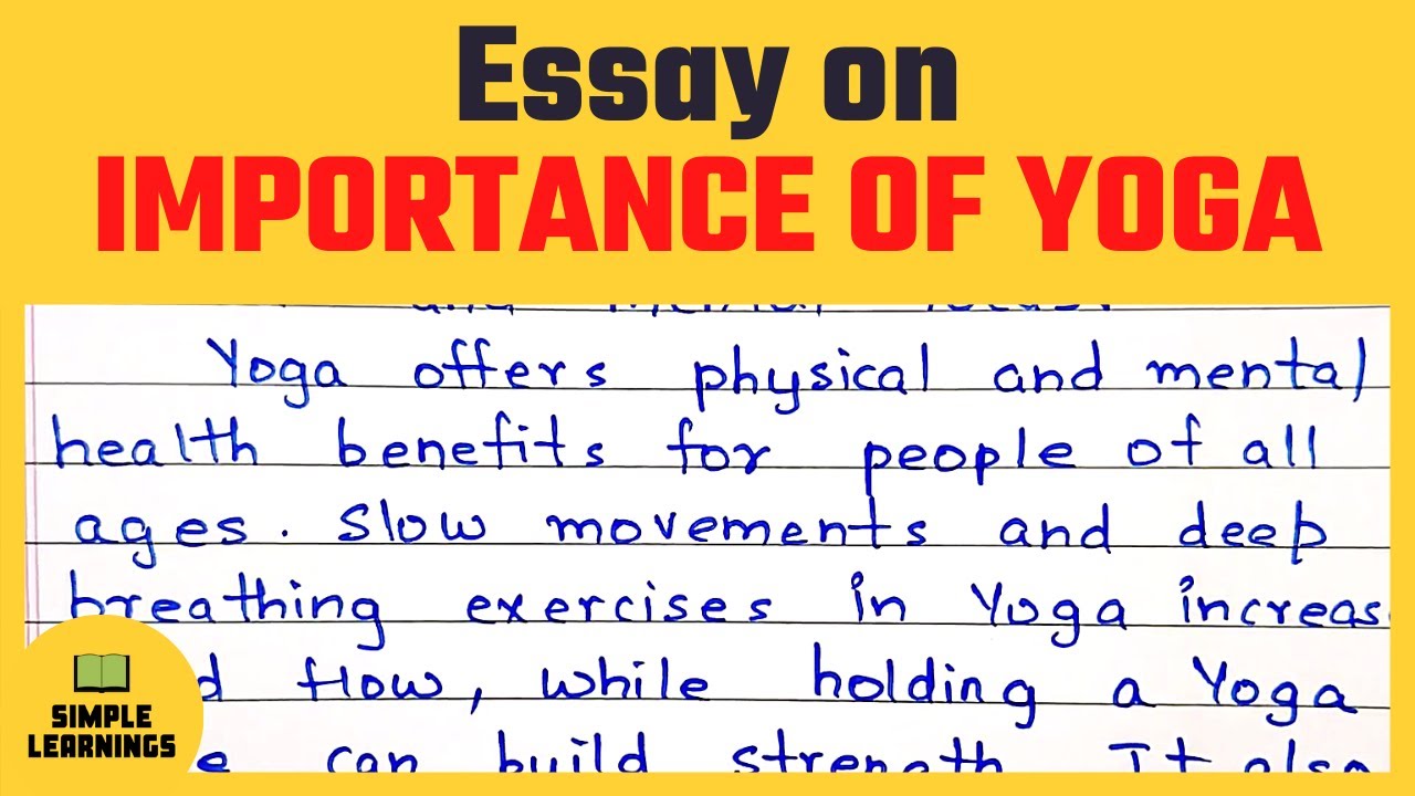 essay writing importance of yoga