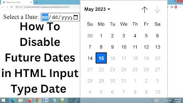 Disable Future Dates in HTML Input Type Date