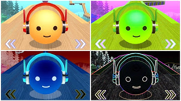 Headphones balls challenge - sky rolling ball 3D - playing levels 1018 to 1022- awesome video colors