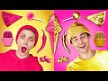 EATING ONLY ONE COLOR FOOD FOR 24 HOURS || Gold VS Pink Candy! Chunauti By 123 GO! TRENDS