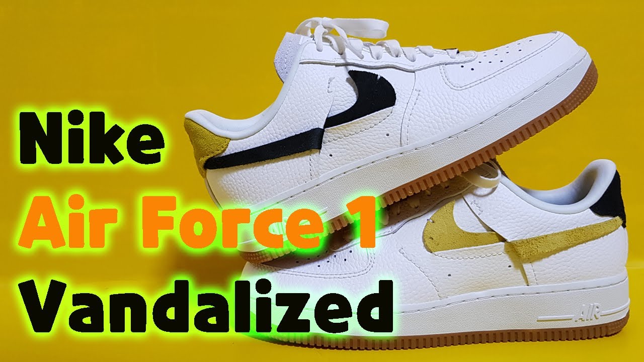 air force 1 vandalized yellow