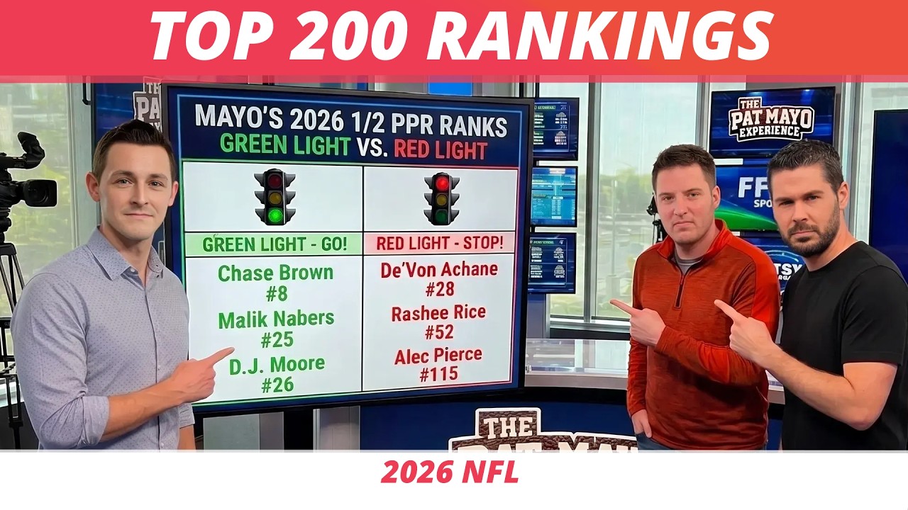 2026 Fantasy Football Top 200 Rankings | Season-Long 1/2 PPR Tiers, Sleepers, Busts