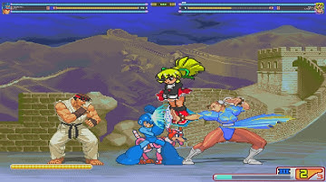 Mega Man And Ryu Vs Roll And Chun Li | Mugen Fighting Games