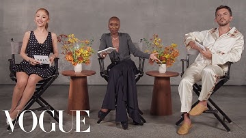 Ariana Grande, Cynthia Erivo, & Jonathan Bailey Ask Rapid-Fire Questions | Off the Cuff | Vogue