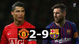 Barcelona Vs Manchester United 9-2 - All Matches Goals 2008-2021