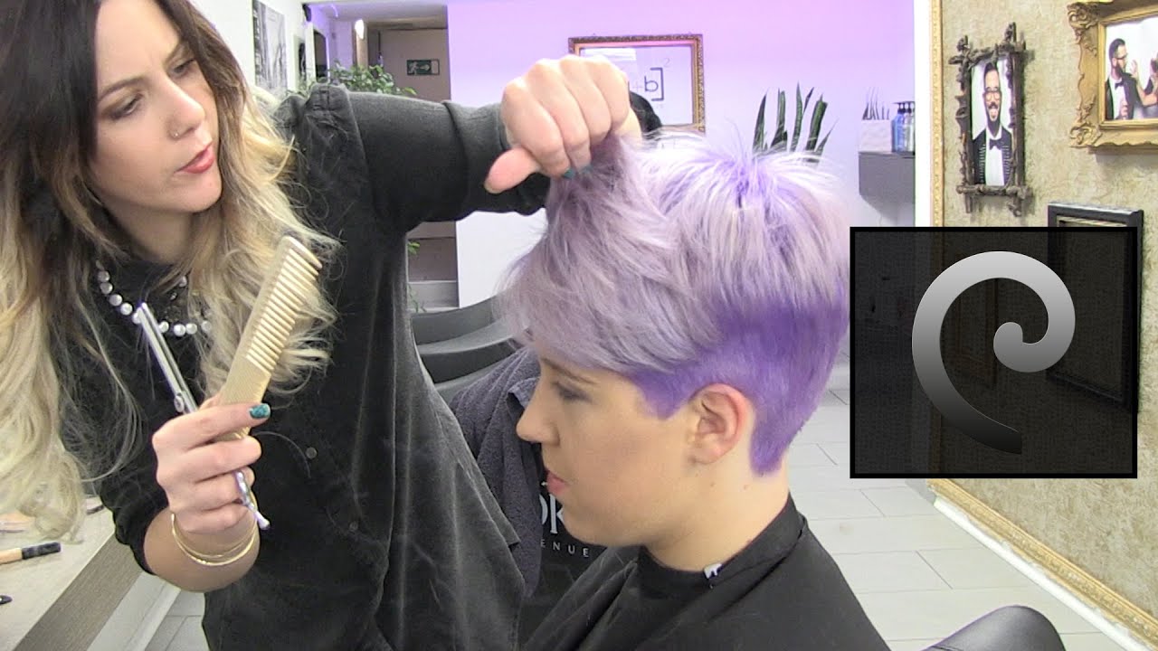 Short Pixie Hairtrend Undercut Extreme Haircut Makeover Dying Purple By Alves Bechtholdt